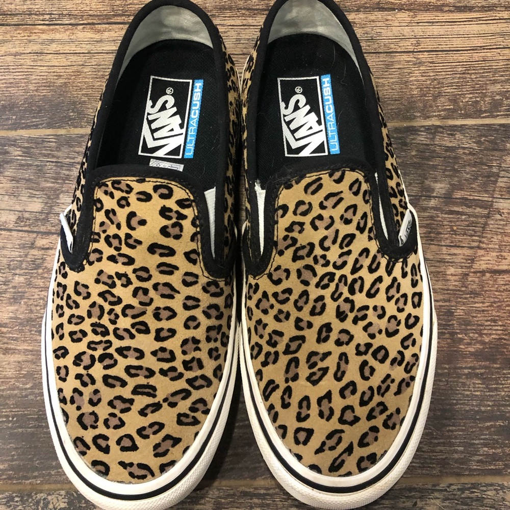 Vans Leopard print slip-ons